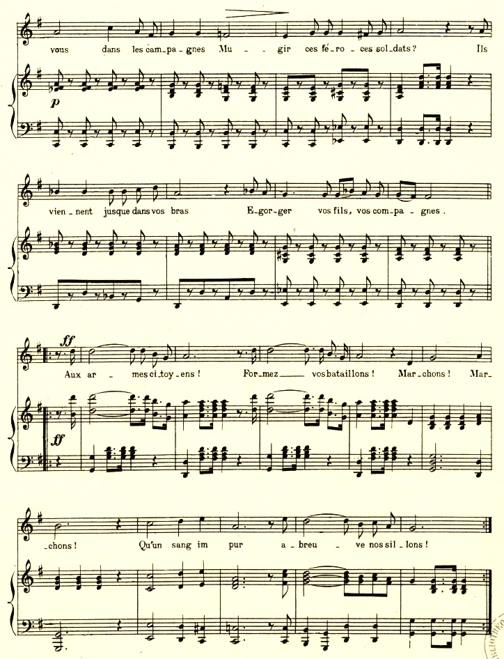 ラ・マルセイエーズの楽譜